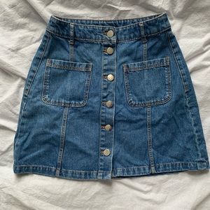 H&M Button-Down Denim Skirt